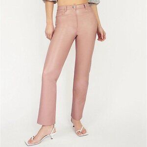 Aritzia Wilfred Pink High Rise Vegan Leather Melina Pant